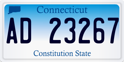 CT license plate AD23267