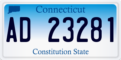 CT license plate AD23281