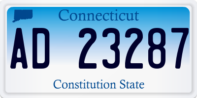 CT license plate AD23287
