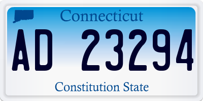 CT license plate AD23294