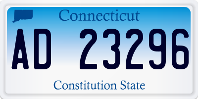 CT license plate AD23296