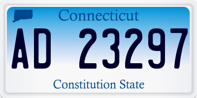CT license plate AD23297