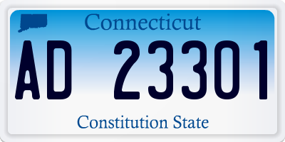 CT license plate AD23301