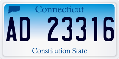 CT license plate AD23316