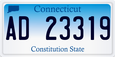 CT license plate AD23319