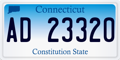 CT license plate AD23320