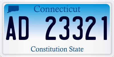 CT license plate AD23321