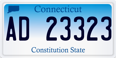 CT license plate AD23323