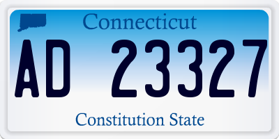 CT license plate AD23327