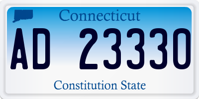 CT license plate AD23330