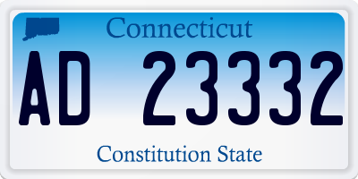 CT license plate AD23332
