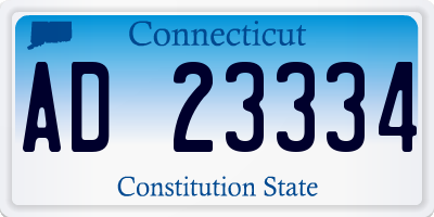 CT license plate AD23334