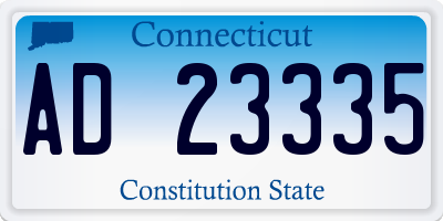 CT license plate AD23335