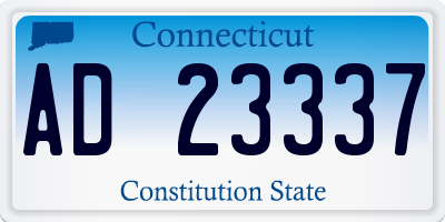 CT license plate AD23337