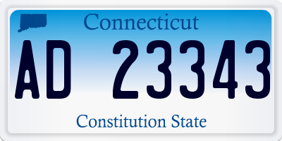 CT license plate AD23343