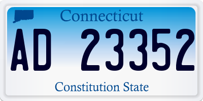 CT license plate AD23352