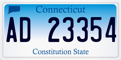 CT license plate AD23354