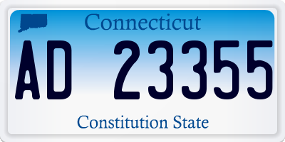 CT license plate AD23355