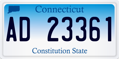 CT license plate AD23361