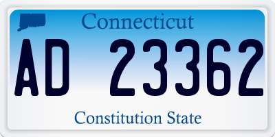 CT license plate AD23362