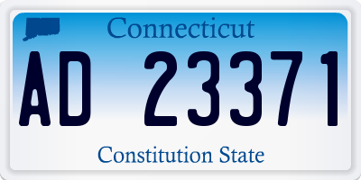 CT license plate AD23371