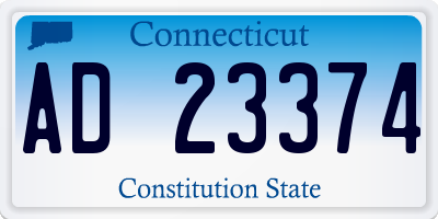CT license plate AD23374