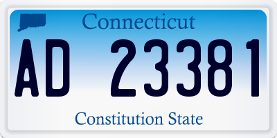 CT license plate AD23381