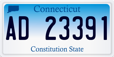 CT license plate AD23391