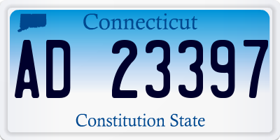 CT license plate AD23397