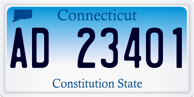 CT license plate AD23401