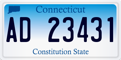 CT license plate AD23431