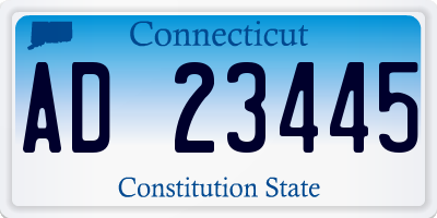 CT license plate AD23445
