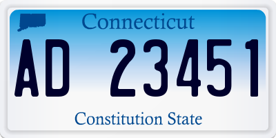 CT license plate AD23451