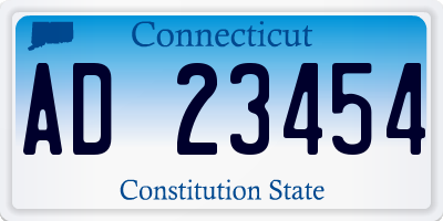 CT license plate AD23454