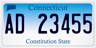 CT license plate AD23455