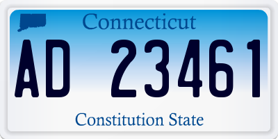 CT license plate AD23461
