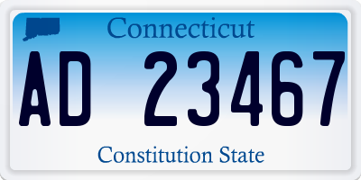 CT license plate AD23467