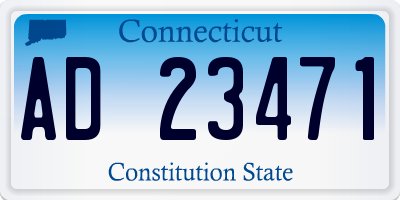CT license plate AD23471