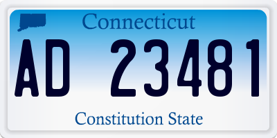 CT license plate AD23481