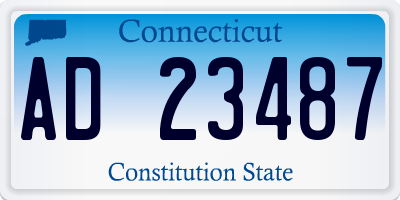 CT license plate AD23487