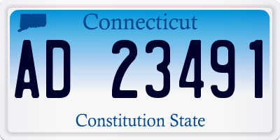 CT license plate AD23491