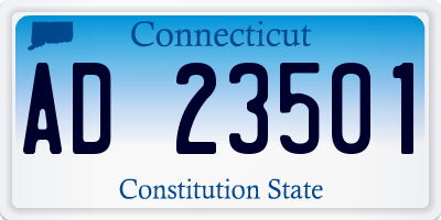 CT license plate AD23501