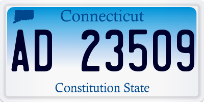 CT license plate AD23509