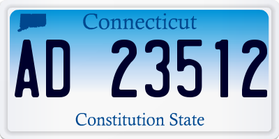 CT license plate AD23512
