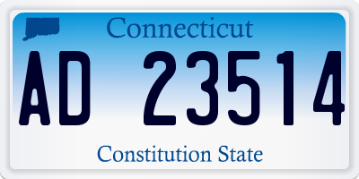 CT license plate AD23514