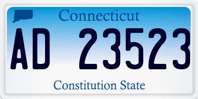 CT license plate AD23523