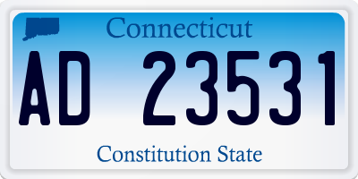 CT license plate AD23531