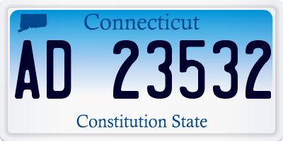 CT license plate AD23532