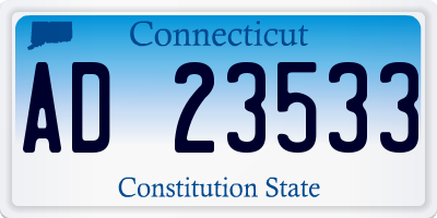 CT license plate AD23533