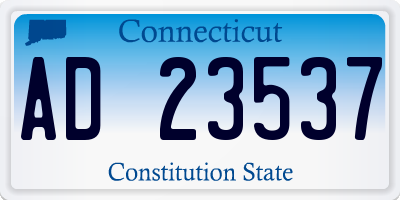 CT license plate AD23537